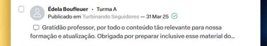 Depoimento da aluna Édela Boufleuer agradecendo pelo conteúdo do curso Agulhas que Curam.