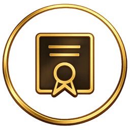 Ícone representando o certificado de conclusão do curso.