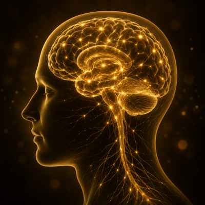 Representação do sistema nervoso ilustrando a neurofisiologia da Acupuntura ensinada no curso Agulhas que Curam.